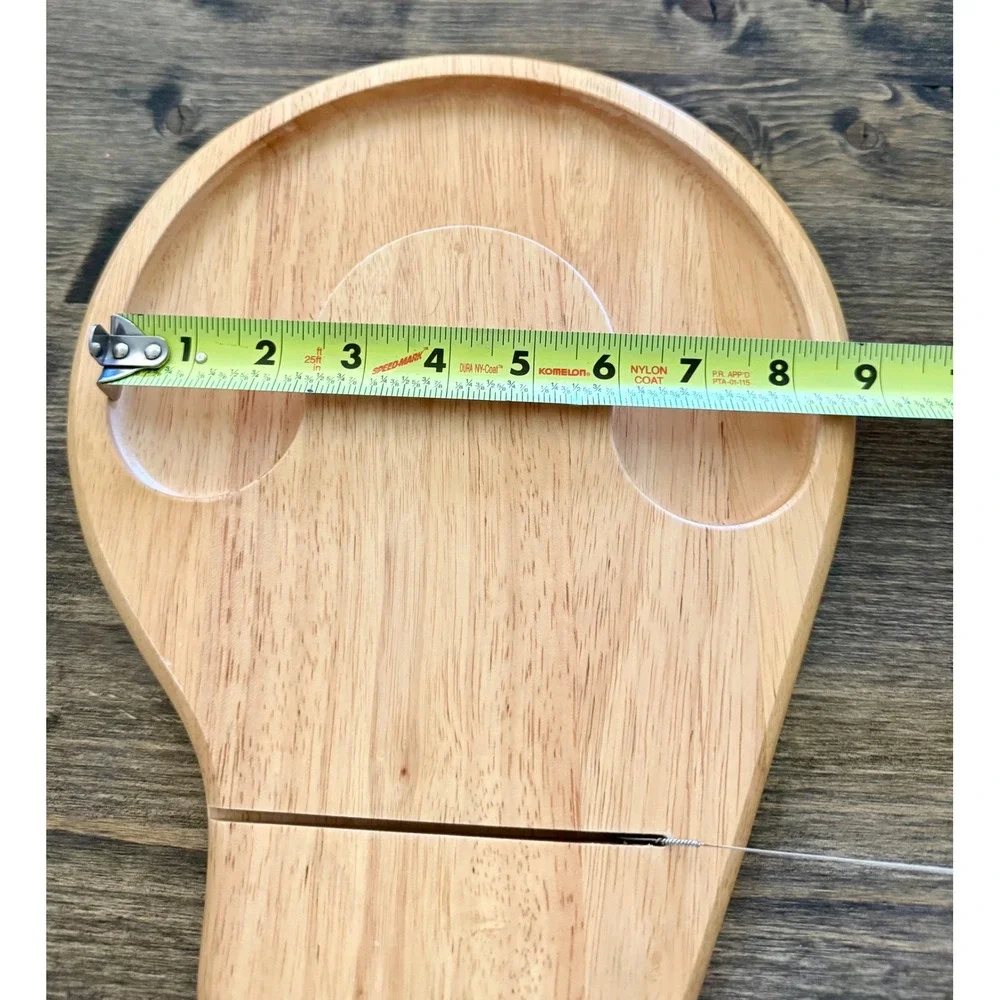 Cheese Slicer Board Tan Excellent Wood Wire Cutter Tray